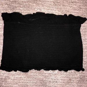 Cropped black tube top